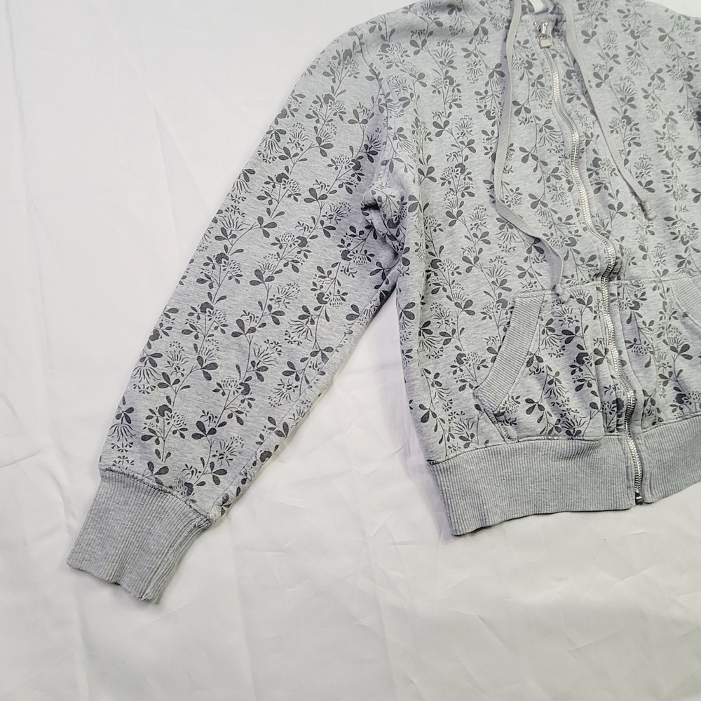 LFL Kids Full Zip Hoodie Size Large Grey Botanical Print Jacket K73 - Picture 4 of 15